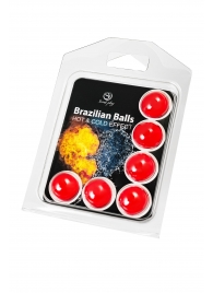 Набор из 6 шариков с массажным маслом Brazilian Balls с охлаждающим и разогревающим эффектом - Secret Play - купить с доставкой в Ессентуках