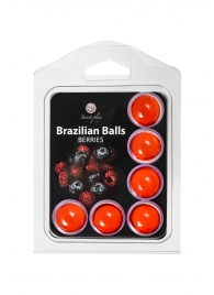 Набор из 6 шариков с массажным маслом Brazilian Balls с ароматом ягод - Secret Play - купить с доставкой в Ессентуках