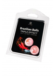 Набор из 2 шариков с массажным маслом Brazilian Balls с тройным эффектом - Secret Play - купить с доставкой в Ессентуках