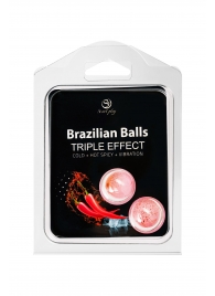 Набор из 2 шариков с массажным маслом Brazilian Balls с тройным эффектом - Secret Play - купить с доставкой в Ессентуках