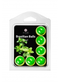 Набор из 6 шариков с массажным маслом Brazilian Balls с ароматом мяты - Secret Play - купить с доставкой в Ессентуках