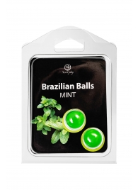 Набор из 2 шариков с массажным маслом Brazilian Balls с ароматом мяты - Secret Play - купить с доставкой в Ессентуках