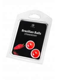 Набор из 2 шариков с массажным маслом Brazilian Balls с ароматом клубники - Secret Play - купить с доставкой в Ессентуках