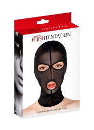 Черная сетчатая маска на голову с отверстиями для глаз и рта - Fetish Tentation - купить с доставкой в Ессентуках