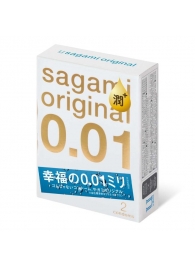 Увлажнённые презервативы Sagami Original 0.01 Extra Lub - 2 шт. - Sagami - купить с доставкой в Ессентуках