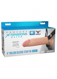 Полый страпон на ремнях 6’’ Hollow Silicone Strap-on - Pipedream - купить с доставкой в Ессентуках