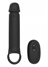 Черная насадка-удлинитель с вибрацией Vibrating Extender With Remote - Dream Toys - в Ессентуках купить с доставкой
