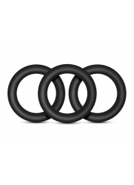 Набор из 3 черных эрекционных колец Black Small Penis Rings - Blush Novelties - в Ессентуках купить с доставкой