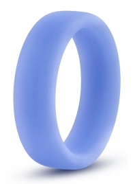 Голубое люминесцентное кольцо Silicone Glo Cock Ring - Blush Novelties - в Ессентуках купить с доставкой