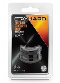 Черное эрекционное кольцо на мошонку Beef Ball Stretcher Snug - Blush Novelties - в Ессентуках купить с доставкой
