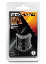 Черное эрекционное кольцо на мошонку Beef Ball Stretcher Snug X Long - Blush Novelties - в Ессентуках купить с доставкой
