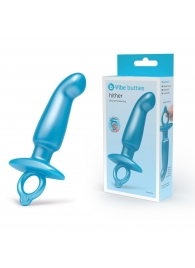 Голубая анальная пробка для массажа простаты Hither Silicone Prostate Plug - 14,3 см. - b-Vibe - в Ессентуках купить с доставкой