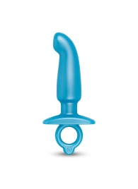 Голубая анальная пробка для массажа простаты Hither Silicone Prostate Plug - 14,3 см. - b-Vibe - в Ессентуках купить с доставкой