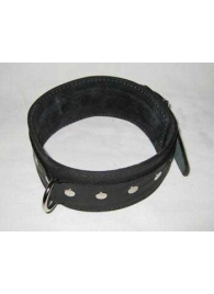 Кожаный ошейник чёрного цвета с кольцом для поводка - Подиум - купить с доставкой в Ессентуках