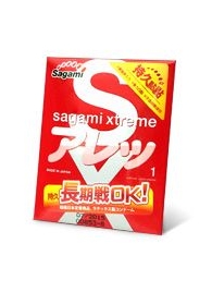 Утолщенный презерватив Sagami Xtreme FEEL LONG с точками - 1 шт. - Sagami - купить с доставкой в Ессентуках