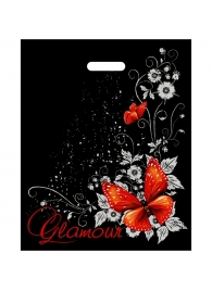 Черный пакет Glamour с вырубной ручкой (38х47 см) - Сима-Ленд - купить с доставкой в Ессентуках