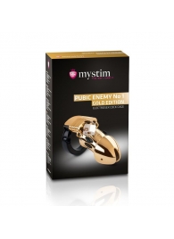 Золотистый пояс верности Pubic Enemy No1 Gold Edition для электростимуляции - MyStim - купить с доставкой в Ессентуках
