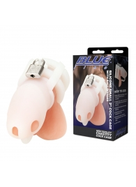 Белая клетка для пениса Silicone Small 2 in Cock Cage With Ball Divider - BlueLine - купить с доставкой в Ессентуках