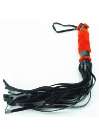 Плеть из лака с красным мехом BDSM Light - 43 см. - БДСМ Арсенал - купить с доставкой в Ессентуках