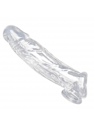 Прозрачная насадка для увеличения члена Realistic Clear Penis Enhancer and Ball Stretcher - 20,3 см. - XR Brands - в Ессентуках купить с доставкой