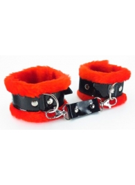 Красные наручники с мехом BDSM Light - БДСМ Арсенал - купить с доставкой в Ессентуках