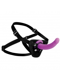 Лиловый поясной страпон Navigator Silicone G-Spot Dildo with Harness - 17,8 см. - XR Brands - купить с доставкой в Ессентуках