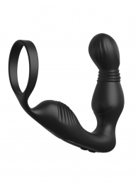 Черный вибростимулятор простаты с эрекционным кольцом Ass-Gasm Pro P-Spot Milker - Pipedream - в Ессентуках купить с доставкой