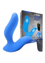 Синий вибромассажер простаты 3,5’’ Remote Control Curve P-spot Massager - 12 см. - Erokay - в Ессентуках купить с доставкой