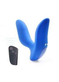 Синий вибромассажер простаты 3,5’’ Remote Control Curve P-spot Massager - 12 см. - Erokay - в Ессентуках купить с доставкой