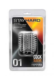 Прозрачная насадка с шипами STAY HARD COCK SLEEVE 01 CLEAR - Blush Novelties - в Ессентуках купить с доставкой