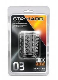 Прозрачная насадка с шипами и шишечками STAY HARD COCK SLEEVE 03 CLEAR - Blush Novelties - в Ессентуках купить с доставкой