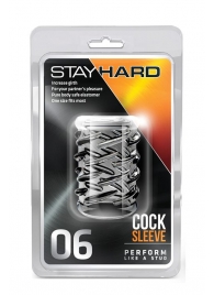 Прозрачная насадка с объёмными чёрточками STAY HARD COCK SLEEVE 06 CLEAR - Blush Novelties - в Ессентуках купить с доставкой