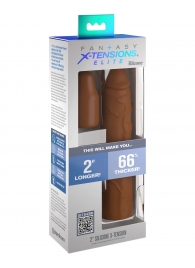 Коричневая насадка на член 2  Silicone X-tension - 20,3 см. - Pipedream - в Ессентуках купить с доставкой