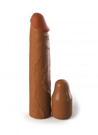 Коричневая насадка на член 2  Silicone X-tension - 20,3 см. - Pipedream - в Ессентуках купить с доставкой