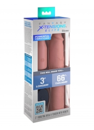 Телесная вибронасадка на член 3  Vibrating Mega X-tension with Remote - 22,9 см. - Pipedream - в Ессентуках купить с доставкой