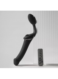 Черный безремневой вибрострапон Strap-On-Me Multi Orgasm Size XL - Strap-on-me - купить с доставкой в Ессентуках