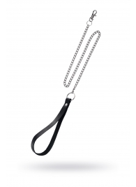 Поводок с ручкой из черной натуральной кожи и карабином для ошейника - Pecado - купить с доставкой в Ессентуках