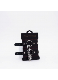 Черно-красные кожаные оковы - Crazy Handmade - купить с доставкой в Ессентуках