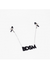 Зажимы на соски с кожаной подвеской BDSM - Crazy Handmade - купить с доставкой в Ессентуках