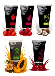 Набор из 5 съедобных лубрикантов JUJU (клубника, малина, тропические фрукты, вишня, кокос) - JuJu - купить с доставкой в Ессентуках