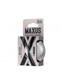 Черные утолщенные презервативы MAXUS Extra Strong с железным кейсом - 3 шт. - Maxus - купить с доставкой в Ессентуках