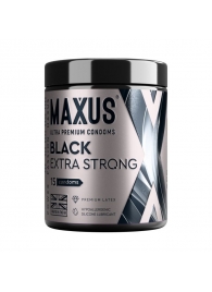 Черные утолщенные презервативы MAXUS Extra Strong с железным кейсом - 15 шт. - Maxus - купить с доставкой в Ессентуках