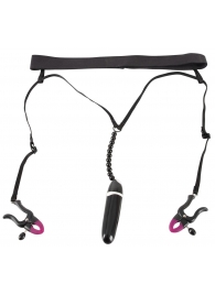 Женские вибростринги с зажимами для половых губ Spreader String with Vibrator - Orion - купить с доставкой в Ессентуках