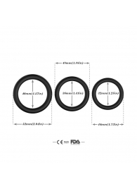 Набор из 3 черных эрекционных колец Stay Hard - Boys of Toys - в Ессентуках купить с доставкой