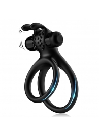 Черное эрекционное виброкольцо с подхватом мошонки Stay Hard - Boys of Toys - в Ессентуках купить с доставкой