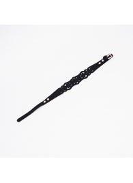 Черный ажурный чокер с золотистой фурнитурой - Crazy Handmade - купить с доставкой в Ессентуках