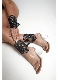 Черный фигурные оковы с золотистой фурнитурой - Crazy Handmade - купить с доставкой в Ессентуках