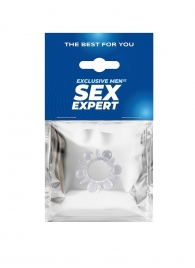 Прозрачное эрекционное кольцо с шариками и шипами - Sex Expert - в Ессентуках купить с доставкой