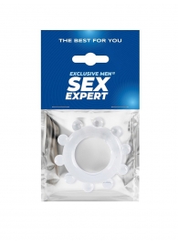 Прозрачное эрекционное кольцо со стимулирующими шариками - Sex Expert - в Ессентуках купить с доставкой