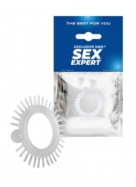 Эластичное эрекционное кольцо с шипиками и шариком - Sex Expert - в Ессентуках купить с доставкой